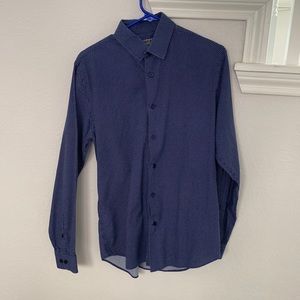Express navy blue fitted button down